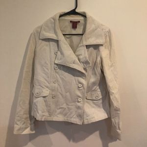 White Short Pea Coat